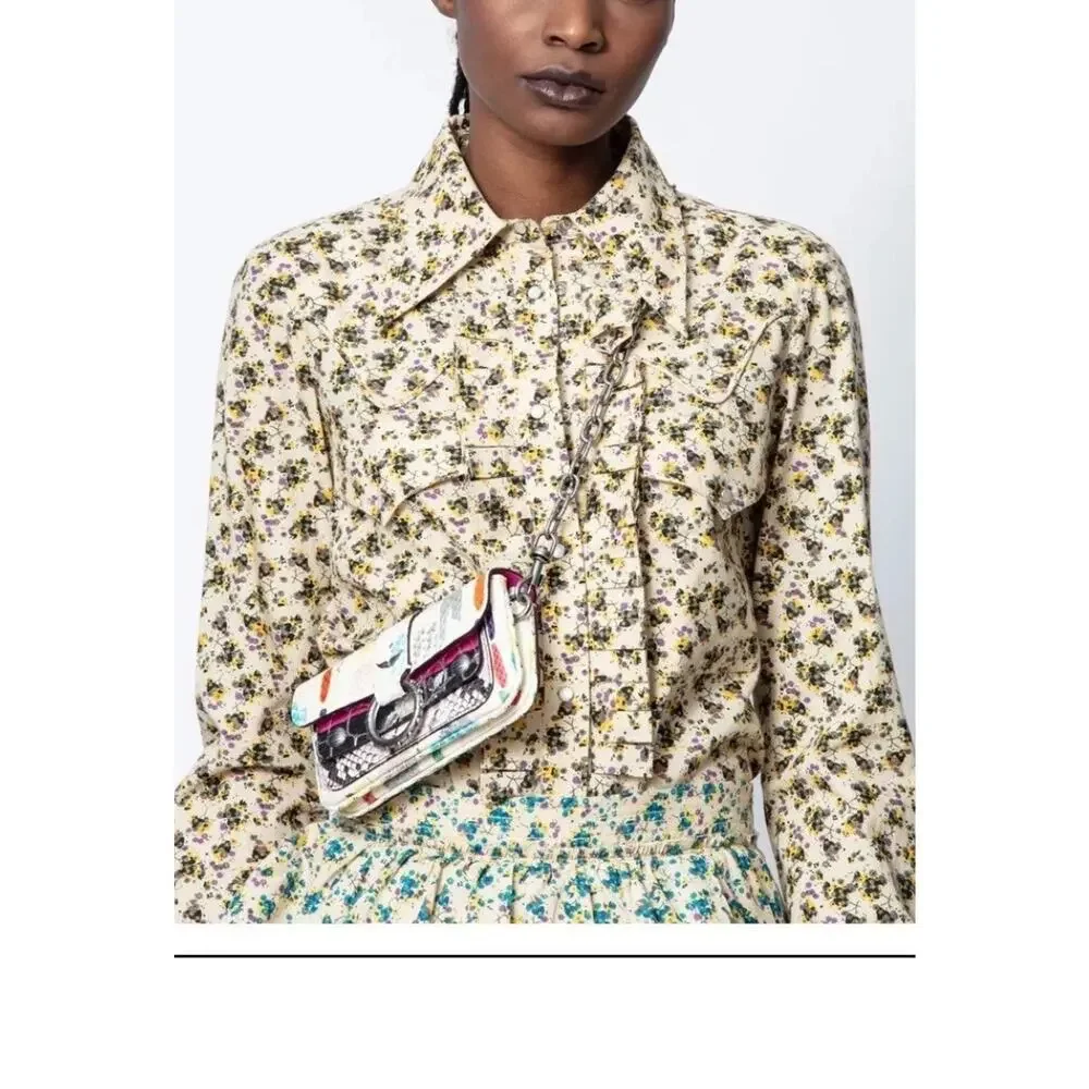 Zadig & Voltaire Trissy Mix Cotton Shirt Sz S 2020 Runway Collection Designer - Picture 2 of 12